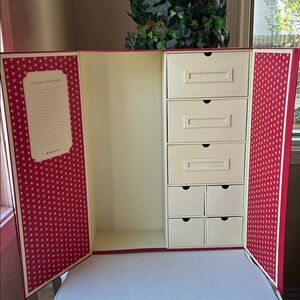 Retired American Girl Red Keepsake Box with Silver Ribbon EUC